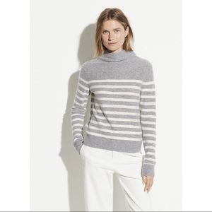 Vince Boiled Cashmere Stripe Turtleneck XS